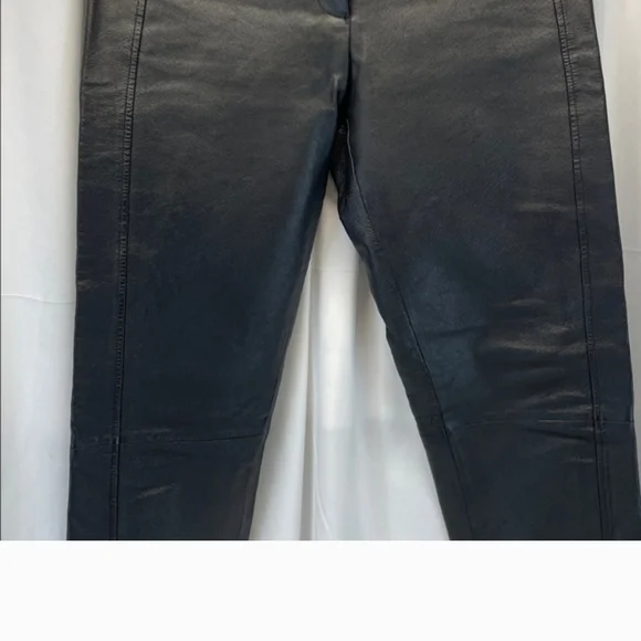 Bagatelle Genuine Leather Women's Black Straight Leg Jeans - Picture 8 of 9